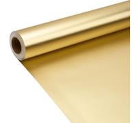 9M Gold Matte Wrapping Paper Roll, 43cm Solid Color Pearly lustre Paper for Birthday, Christmas, Baby Shower, Festival Gift Decoration