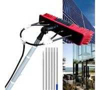 9M Window Cleaning Kit Solar-Powered Water-Driven Brush Head Exble Tools for Effortless Cleaning Ideal for Home & Office Use 35cm Brush Head