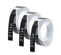 9mm Black Embossing Tape for Dymo Omega Label Tape,3D Vinyl Self-Adhesive Embossing Labels Replacement Compatible with Dymo Omega Junior Home Makers Supplies Black on White (3)