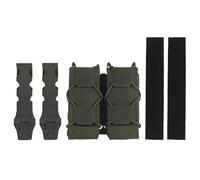 9mm Double Magazine Pouch Tactical Bag - Nylon, Quick Insert & Height-Adjustable, Fits M-System Gear (10x9.8cm, 0.09kg)(OD)