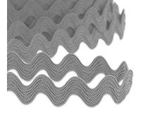 9mm RIC Rac Ribbon Sewing Braid RIC RAK Trimming Polyester Wave Trim Ribbon Fringe for Dressmaking Clothes Design Haberdashery Gift Wrapping Crafts Fringe Trim (Grey - 9mm - 5 Meters)