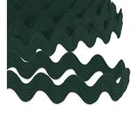 9mm RIC Rac Ribbon Sewing Braid RIC RAK Trimming Polyester Wave Trim Ribbon Fringe for Dressmaking Clothes Design Haberdashery Gift Wrapping Crafts Fringe Trim (Dark Green - 9mm - 5 Meters)