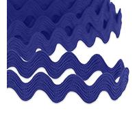 9mm RIC Rac Ribbon Sewing Braid RIC RAK Trimming Polyester Wave Trim Ribbon Fringe for Dressmaking Clothes Design Haberdashery Gift Wrapping Crafts Fringe Trim (Blue - 9mm - 3 Meters)