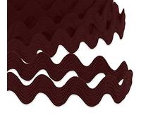 9mm RIC Rac Ribbon Sewing Braid RIC RAK Trimming Polyester Wave Trim Ribbon Fringe for Dressmaking Clothes Design Haberdashery Gift Wrapping Crafts Fringe Trim (Burgundy - 9mm - 5 Meters)