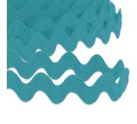 9mm RIC Rac Ribbon Sewing Braid RIC RAK Trimming Polyester Wave Trim Ribbon Fringe for Dressmaking Clothes Design Haberdashery Gift Wrapping Crafts Fringe Trim (Turquoise Blue - 9mm - 3 Meters)