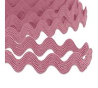 9mm RIC Rac Ribbon Sewing Braid RIC RAK Trimming Polyester Wave Trim Ribbon Fringe for Dressmaking Clothes Design Haberdashery Gift Wrapping Crafts Fringe Trim (Pink - 9mm - 3 Meters)
