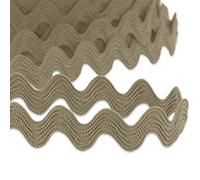 9mm RIC Rac Ribbon Sewing Braid RIC RAK Trimming Polyester Wave Trim Ribbon Fringe for Dressmaking Clothes Design Haberdashery Gift Wrapping Crafts Fringe Trim (Beige - 9mm - 1 Meter)