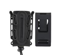 9mm Soft Shell Quick-Draw Pouch, MOLLE Compatible With 2 Removable Clips, Nylon 6x9.5cm Lightweight (0.061kg)(BLK)