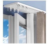 9mm Ultra-thin Ceiling Curtain Track For Inward-opening Window, Silent Curtain Rail Slide, Aluminum Curtain Rod, Conjoined Double Track With Track Curtain System(370CM (12.1FT))