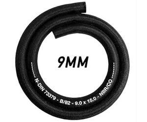 9mm x 1meter Rubber Reinforced with a Heat Resistant Textile Braid for Fuel, Diesel, Petrol, Water - Oil-Resistant Flexible Pipe for Engine Fuels, Industrial Use