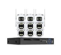 9MP Three Lens WiFi PTZ Camera 8X Zoom 10CH POE NVR Surveillance System Auto Tracking CCTV Security Video Surveillance Kit(4T,6 CAMERAS 10CH NVR_AU PLUG)