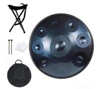 9Notes Steel Tongue Drum, 18/22 in Hand Pan Drums Percussion Instrument, Classic G Minor Generates Meditation, for Musical Education Entertainment Yoga-Blue||18in