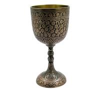 9oz Brass Wine Chalice Goblet Cups, 7" inch Copper Plated Wine Glasses, Copa Bar Accessories, for Home, Kitchen, Wedding, Party, Restaurant, Hotel 1pc