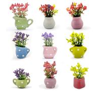 9Pack Cute Mini Vase Magnets for Fridge, Mini Ceramic Vase Refrigerator Magnets, Funny Plant Magnet for Refrigerator Decoration Kitchen Locker Kitchen Office (Not Included Flowers)