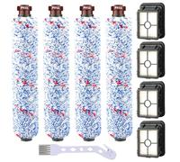 9Pack Replacement Parts for Bissell CrossWave, 4 Pack Multi-Surface Brush Roll 1868 + 4 Pack Vacuum Filter 1866 for Bissell CrossWave Vacuum Cleaner and 1 Pack Cleaning Tool