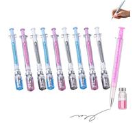 9Pack Syringe Shaped Gel Pens,2026 New Creative Syringe Shaped Gel Pen for Funny, Nurse Accessories, Neutral Pen for Office Supplies, Pe-n Body Color Random