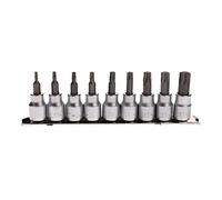 9pc 3/8" Dr Star Torx Bit Sockets Socket on Rail T10 - T55 Shallow Male