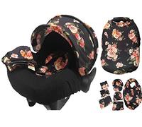 9pc Baby Boy Baby Girl Ultimate Set of Infant Car Seat Cover Canopy Headrest Blanket Hat Nursing Scarf, 30JY02