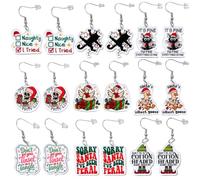 9PC Christmas Earrings Fun Funny Sarcastic Silly Goose Meme Quirky Cute Dangling Holiday Festive Party Statement Drop Dangles Xmas Gag Gift Accessories Small Bulk Gifts For Women Friends Coworkers