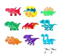 9PC Dinosaur Earrings Cute Fun Reptile Novelty Weird Funky Silly Cartoon Animal Stud Style Jewelry Kawaii Halloween Accessories Dino Set Bulk Jungle Party Favors Decorations For Kids Girls Women