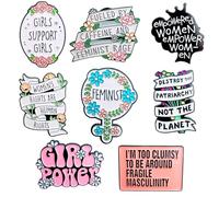 9PC Feminist Pins Brooch Enamel Pin for Girls Girly Power International Women Rights Day History Month Empowerment Feminism RBG I Dissent Ruth Human Social Juctice Vote Buttons Gifts Accessories