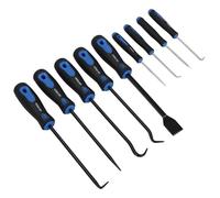 9pc Heavy Duty Pick & Hook Scraper & Hook Set O Rings Seals Bushes