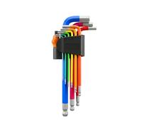 9PC Rainbow Hex Key Set, S2 Steel, Ball End, 1.5-10mm