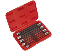 Loops 9pc TRX Star Socket Bit Set 3/8" Square Drive - T10 to T50 - 150mm Long Shaft Loops Multicolor