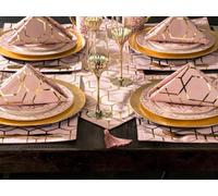 9Pc Tullulah Pink & Gold Runner Set