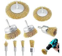 9PC Wire Drill Brush Set - Wire Brass Coasted with 9 Sizes and 1/4 inch Shank for Removing Paint, Cleaning Wood and Rust - Wide Applications and Superb Polishing