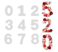 9Pcs 10 Inch White Plastic 0-8 Numeral Cake Stencils Molds Large Size Cutting Arabic Number Baking Flat Template Dessert Maker Decorative Fillings for DIY Cakes Cookies