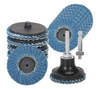 9Pcs 2inch Flap Discs, High Density Zirconia Alumina Flat Rollock Disc with Disc Pad Holder, Quick Change Sanding Discs for Rotary Tools Die Grinder, T27 40Grit