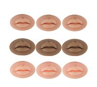 9Pcs 3D Silicone Fake Lips for Makeup Practice, Soft Silicone Lips Tattoo Practice Skins Training for Permanent Makeup