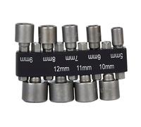 9pcs 5-13mm Hexagon Nut Driver Drill Bit Socket Screwdriver Wrench Set for Electric Screwdriver Handle Tools No Magnetic for Electric Drill