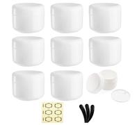 9Pcs 50ML Empty Cosmetic Sample Jars With Lids, Alledomain Plastic Refillable Travel Pots with Inner Liners Round Cream Container with Spatula & Label for Toiletries Powder Lotion Makeup Beauty Nails