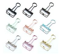 9pcs 51mm Skeleton Binder Clips Large, Hollow Metal Clips Metal Wire Foldback Binder Clips in Planner Clips Journal Clips Notebook Clips