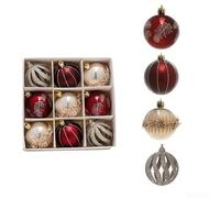 9PCS 6CM Plastic Christmas Balls with Electroplated Providing Reflective Shine for Festive Tree and Seasonal Home Display (B)