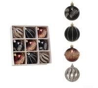 9PCS 6CM Plastic Christmas Balls With Reflective Electroplated Suitable For Hanging On Various Holiday Trees And Displays(C)