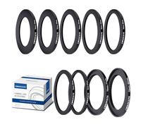 9Pcs 72mm Filter Ring Adapter Set,Filter Metal Stepping Rings for All Brands UV ND CPL 72-46mm,72-49mm,72-52mm,72-55mm,72-58mm,72-62mm,72-67mm,72-77mm,72-82mm