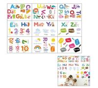 9PCS ABC Animal Educational Decals,Learning Alphabet Numbers Color Wall Stickers, for Classroom Nursery Kids Decoration,for Kid Bedroom Playroom Wall Decor