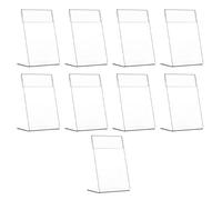 9pcs Acrylic L-Shaped Price Tag Holder for Display Information