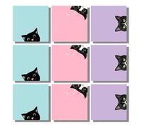 9Pcs Adhesive Notes Strong Adhesive 76X76mm Memo Paper 450Sheets in Total for Writing Journaling Noting Supplies Repositionable Notes for Computer Screens