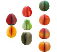 (9Pcs All Types) Mixed Novelty 3D Fruit Shape Memo Note Pads, Colorful Fruit Stationery Creative Post Notepads, Gift Office Table Decoration