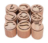 9Pcs Animal Footprint Stamps, Fine Detail Beautiful Patterns Wooden Wild Animal Tracks Stamp Set Mini Handmade for Crafting Decorative Projects
