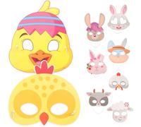 9pcs Animal Paper Masks Party Supplies for Easter Birthday Celebrations Cosplay Fun Animal Face Masks for Adults