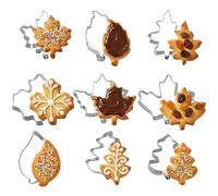 9Pcs Autumn Cookie Cutters Leaf Cookie Cutter Set Leaf Cutter Biscuit Cutters for Baking for Fall Thanksgiving Baking Decor