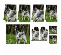 9PCS Beautiful English Setter Kitchen Decor and Accessories Set