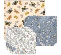 9Pcs Beeswax Food Wraps Set Reusable Bees Wax Food Storage Wrap Bees Wrap Paper Bread Sandwich Wrapper Organic Cotton Foods Wraps for Cheese, Fruit, Sandwich Wrappers Bowl Covers