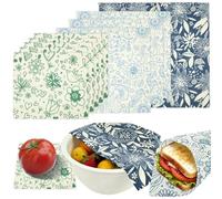 9PCS Beeswax Wraps, Eco Friendlys Reusable Beeswax Paper Sheets for Food, Organic Bees Wax Cheese Bread Sandwich Wrappers, Bowl Covers, 1L + 3 M + 5S(C)