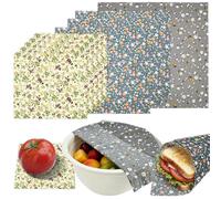 9PCS Beeswax Wraps, Eco Friendlys Reusable Beeswax Paper Sheets for Food, Organic Bees Wax Cheese Bread Sandwich Wrappers, Bowl Covers, 1L + 3 M + 5S(B)